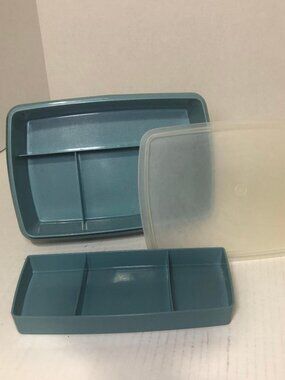 Tupperware Tuppercraft Box Container With Dividers 767-1, 768-1, 769-6 Vintage